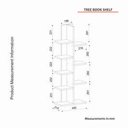 Hanah Home Tree - Estantería Escandinava Blanca